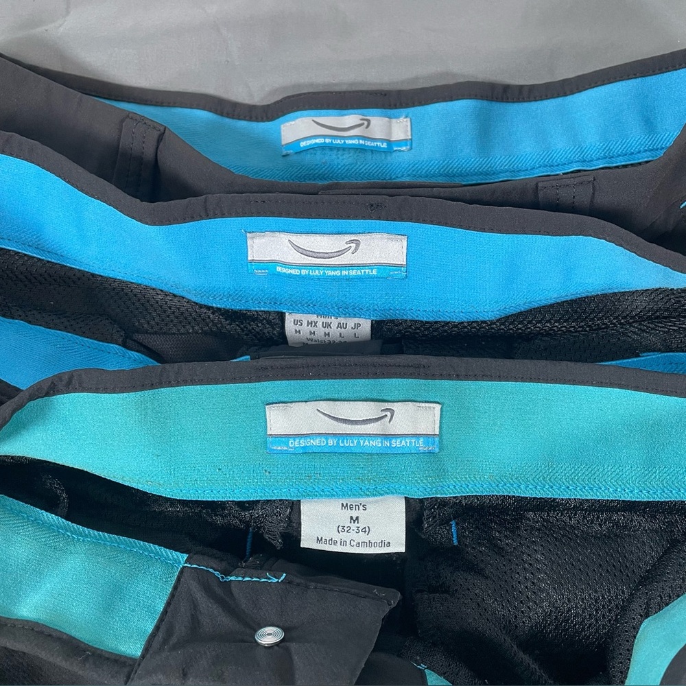 Amazon Employee Cargo Shorts Bundle of Three Men's Size Medium Black